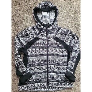 Outfitter Trading Co Women’s Jacket Size XL Full Zip Geometric Fair Isle Black